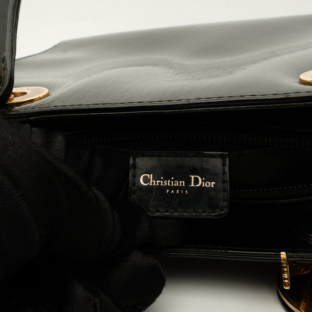 Lady Dior Medium Debossed Monogram Patent