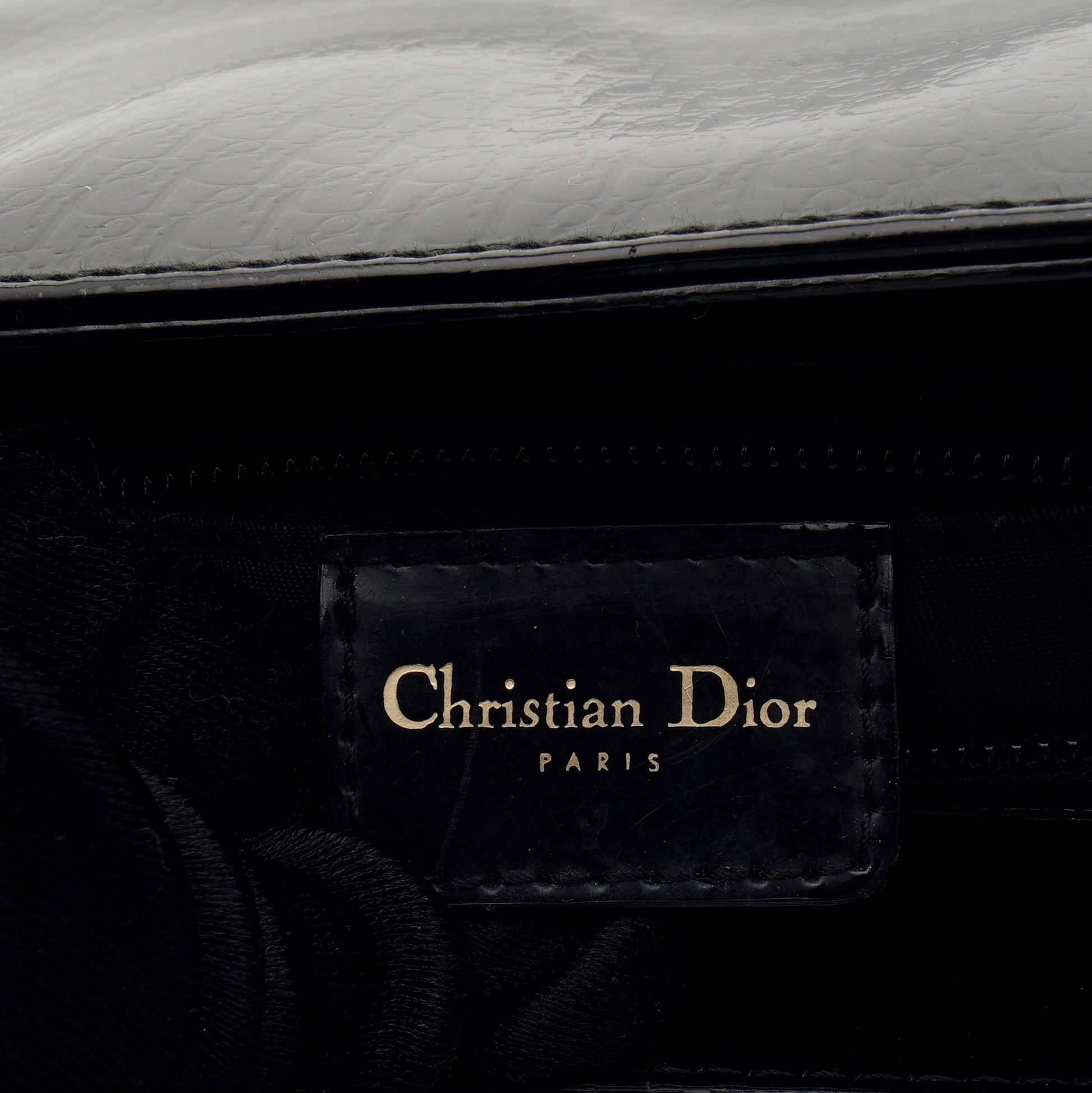 Lady Dior Medium Debossed Monogram Patent