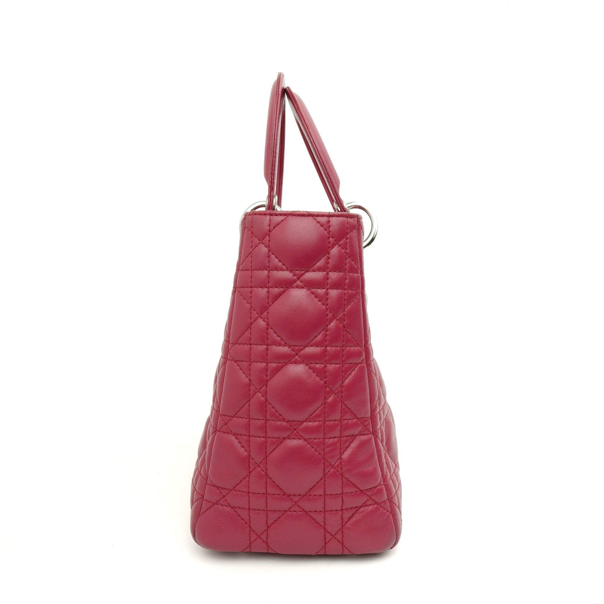 Dior Lady Dior Medium Lambskin Fuchsia Pink SHW