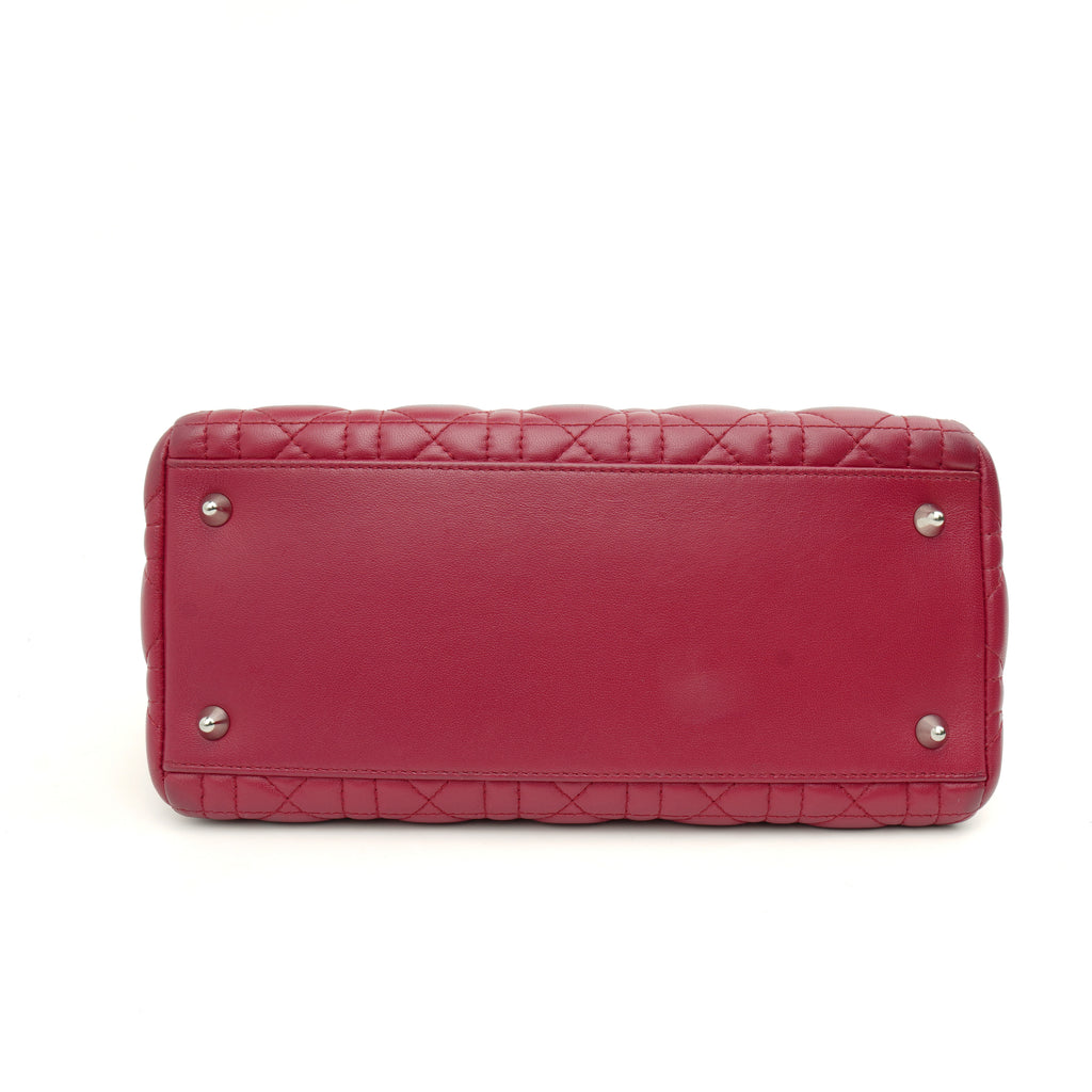 Dior Lady Dior Medium Lambskin Fuchsia Pink SHW