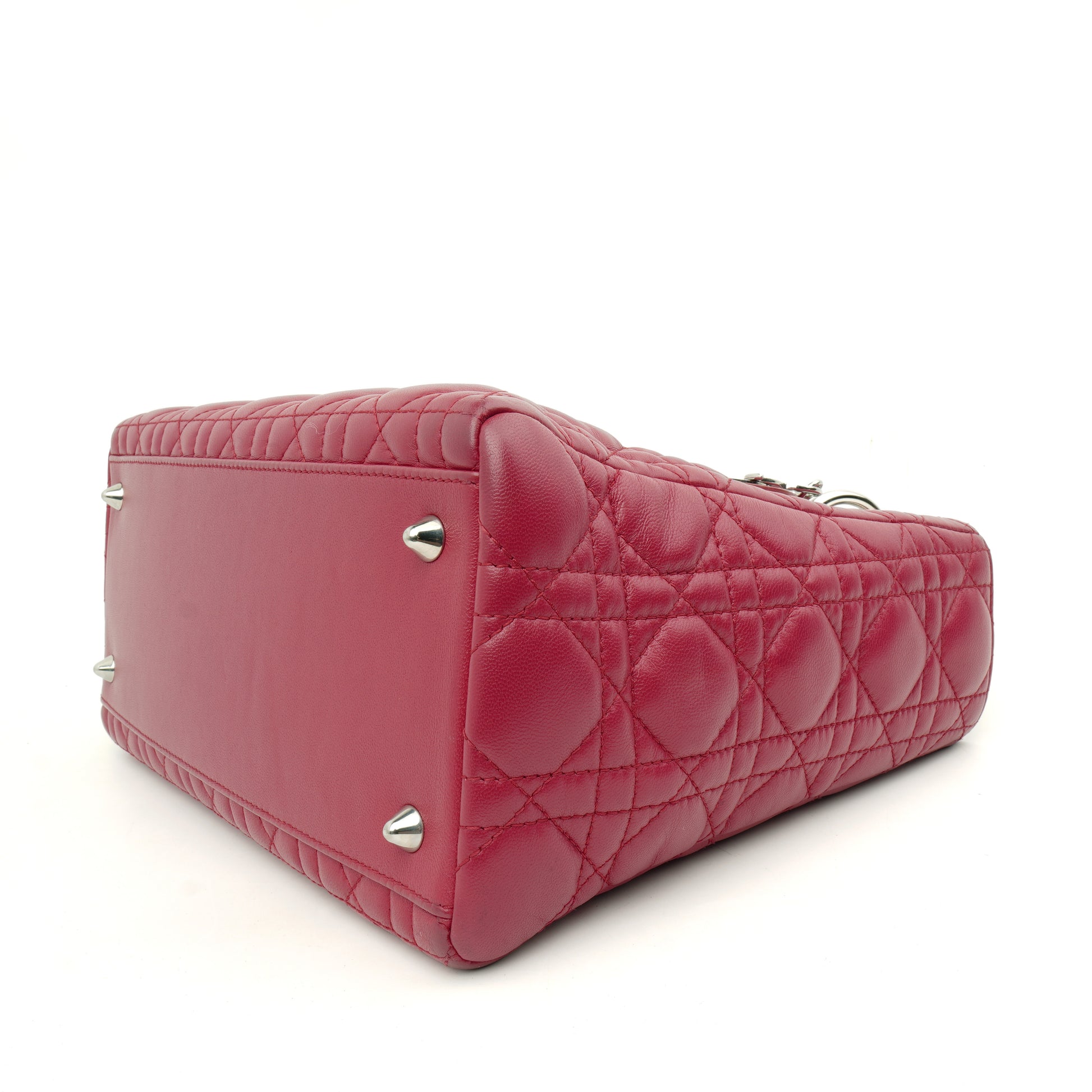 Dior Lady Dior Medium Lambskin Fuchsia Pink SHW