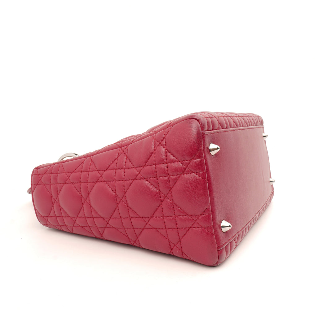 Dior Lady Dior Medium Lambskin Fuchsia Pink SHW