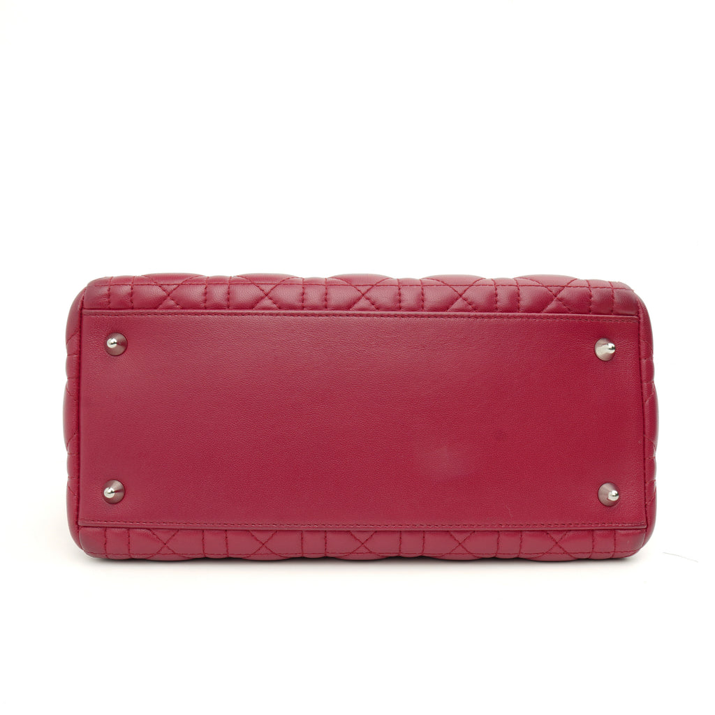 Dior Lady Dior Medium Lambskin Fuchsia Pink SHW
