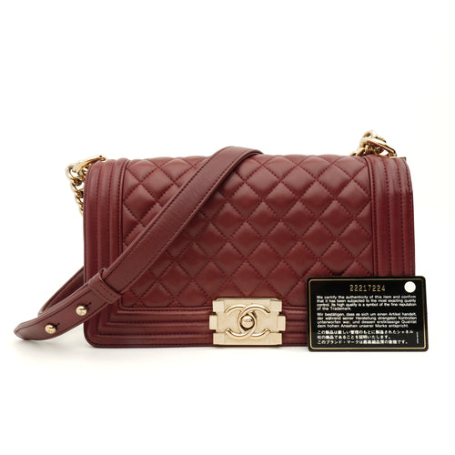 Chanel Chanel Le Boy Old Medium Burgundy
