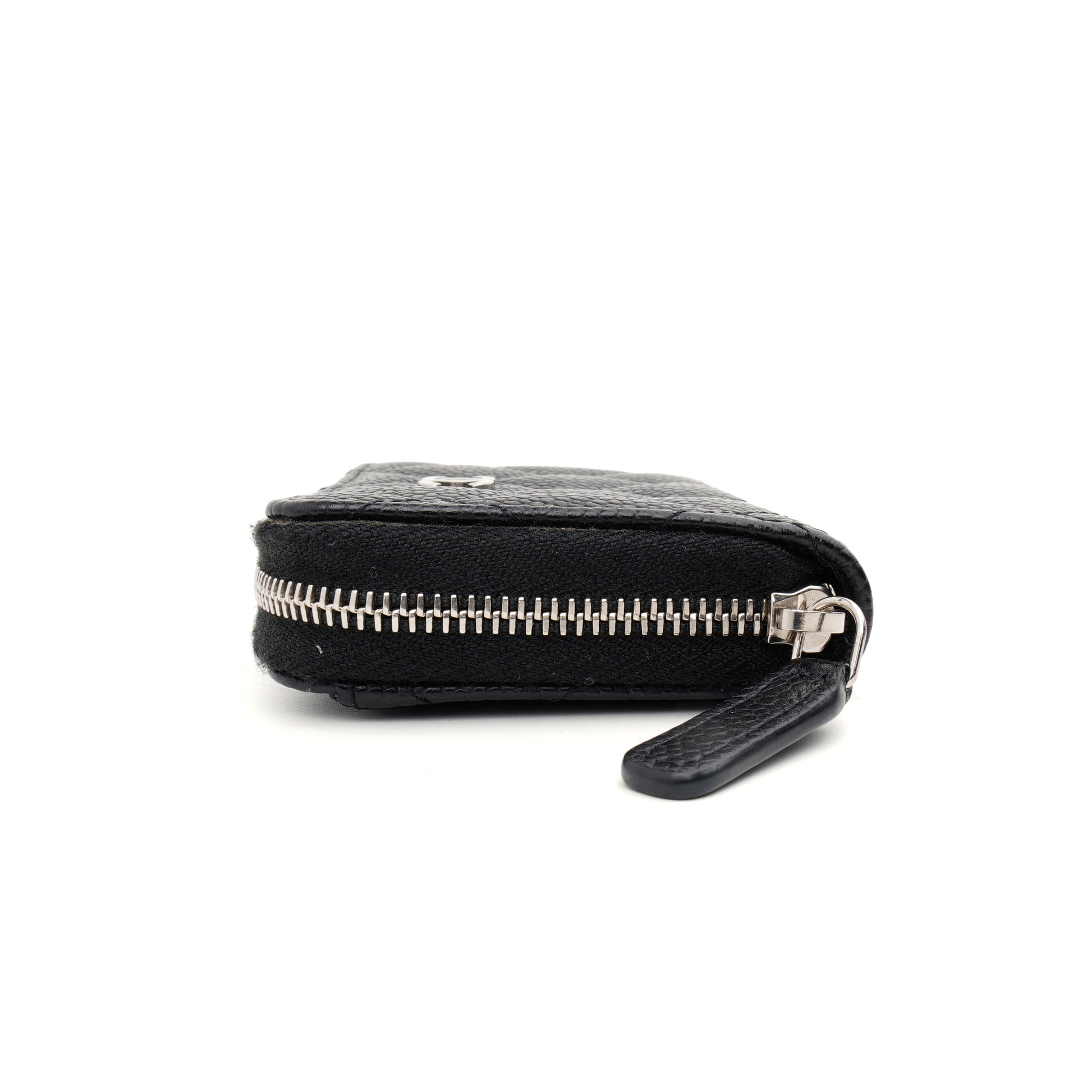 Chanel Zipped Card Case Caviar Black SHW