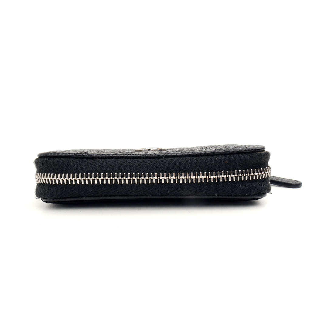 Chanel Zipped Card Case Caviar Black SHW