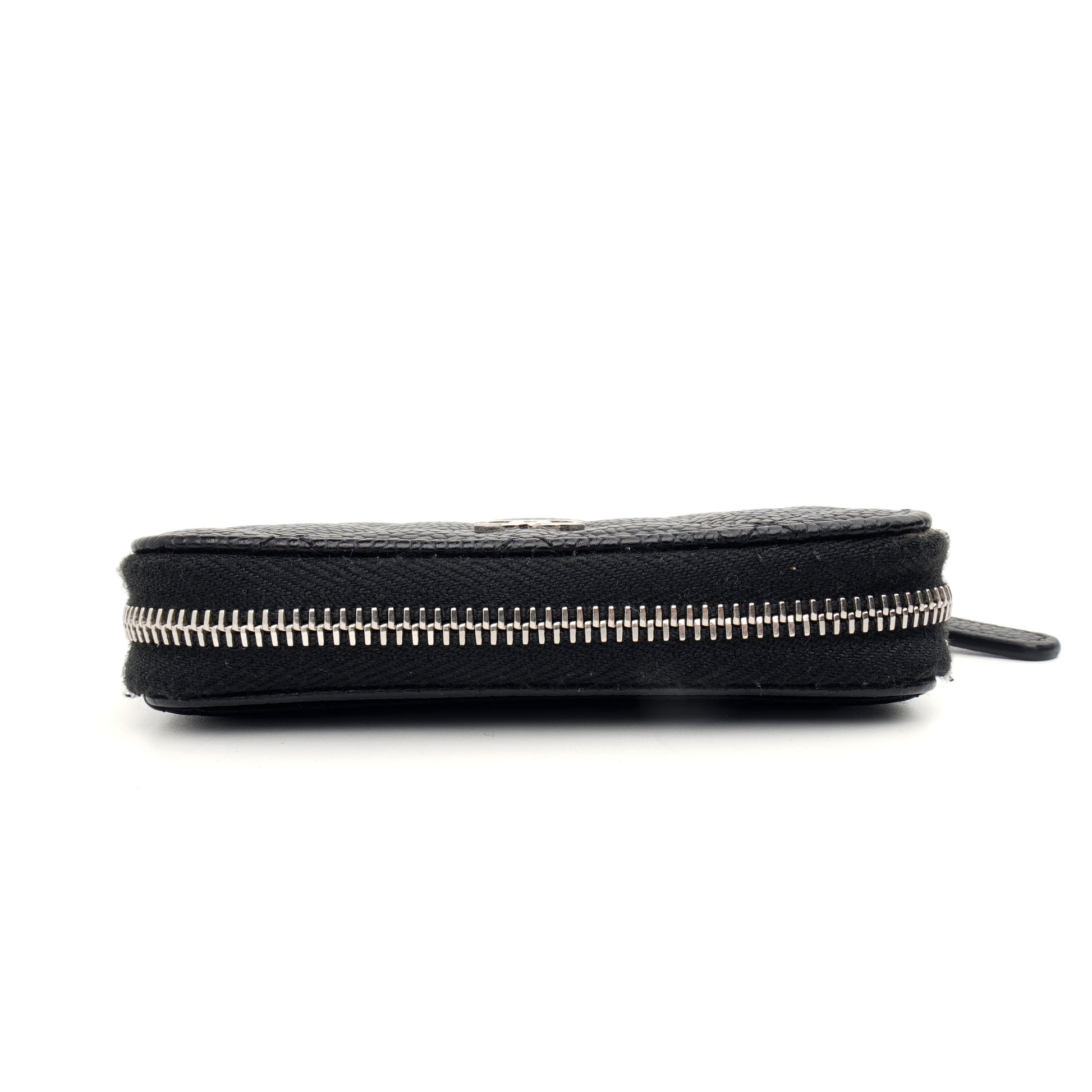 Chanel Zipped Card Case Caviar Black SHW