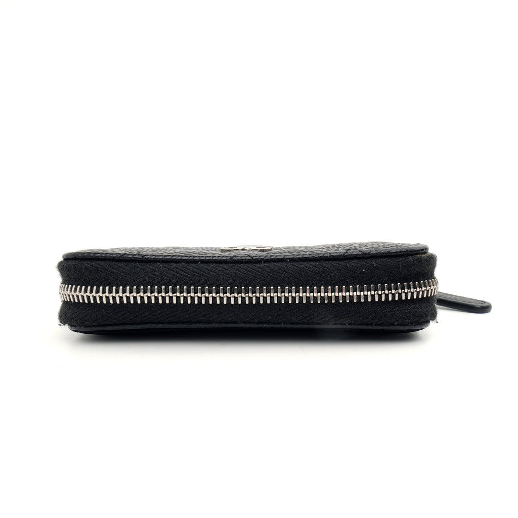 Chanel Zipped Card Case Caviar Black SHW
