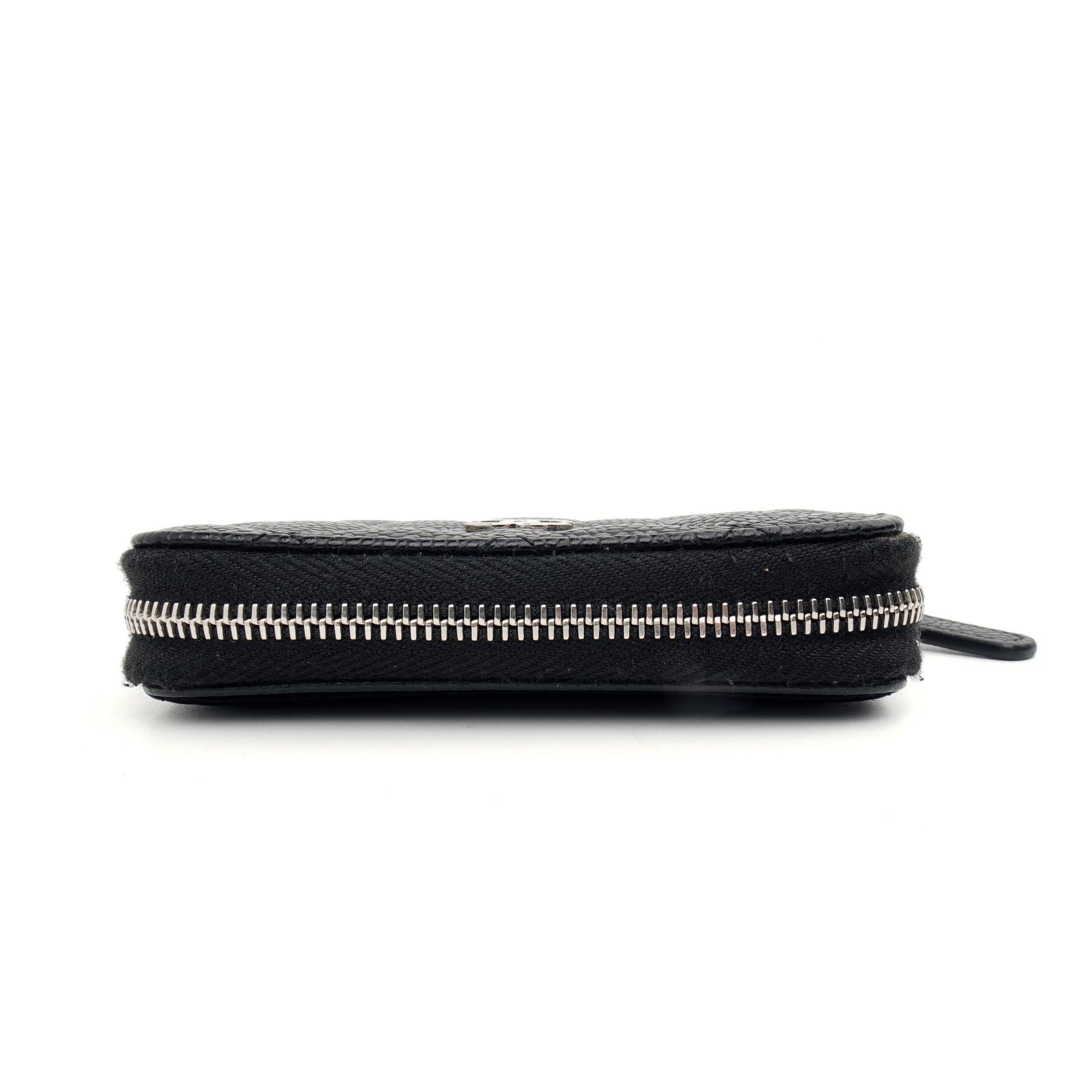 Chanel Zipped Card Case Caviar Black SHW
