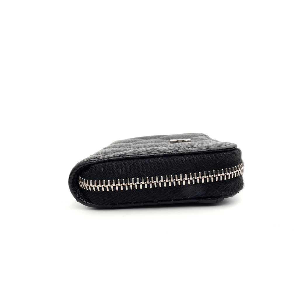 Chanel Zipped Card Case Caviar Black SHW