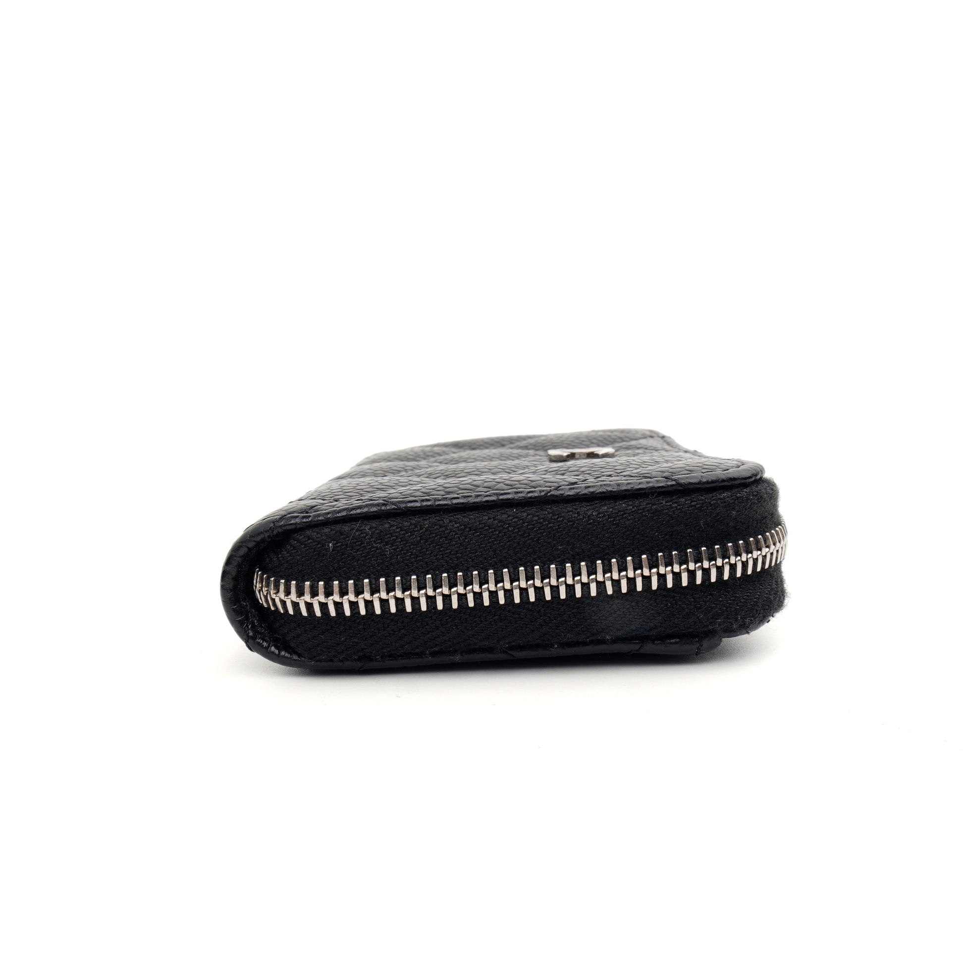 Chanel Zipped Card Case Caviar Black SHW