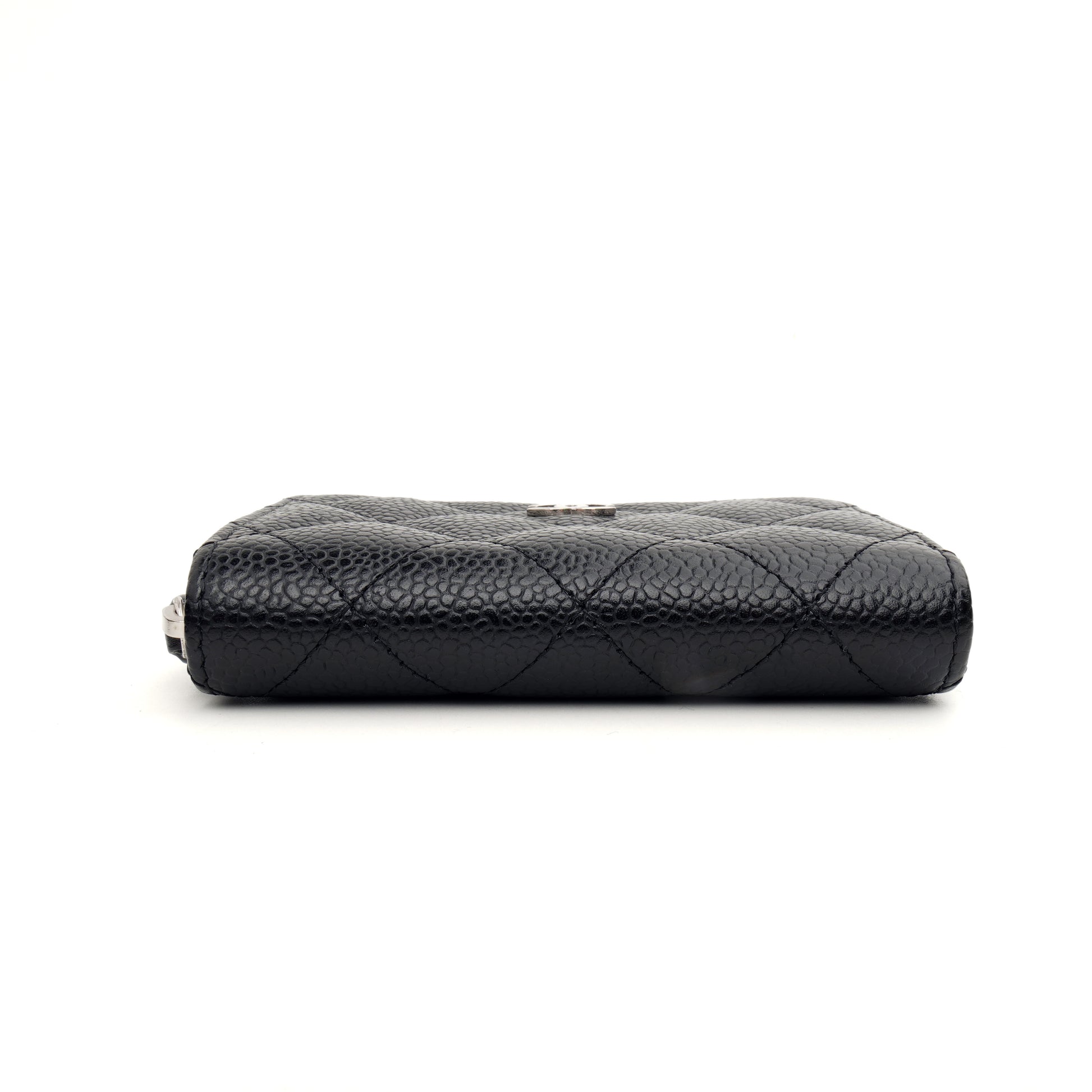 Chanel Zipped Card Case Caviar Black SHW