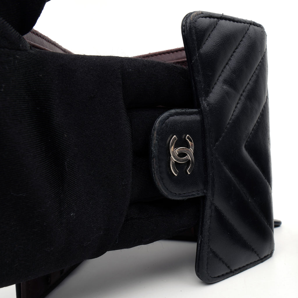 Chanel Trifold Chevron Wallet Black SHW
