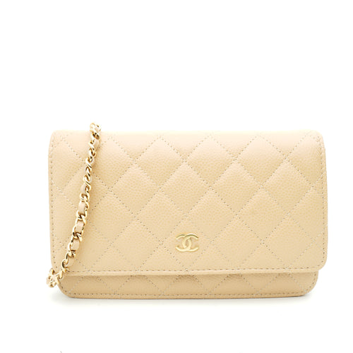 Chanel Wallet on Chain Caviar Beige