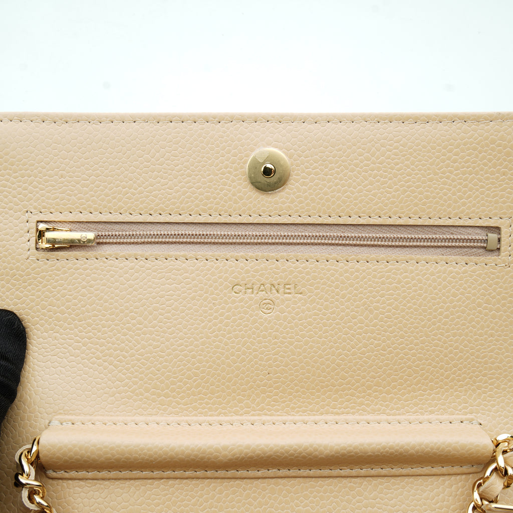 Chanel Wallet on Chain Caviar Beige