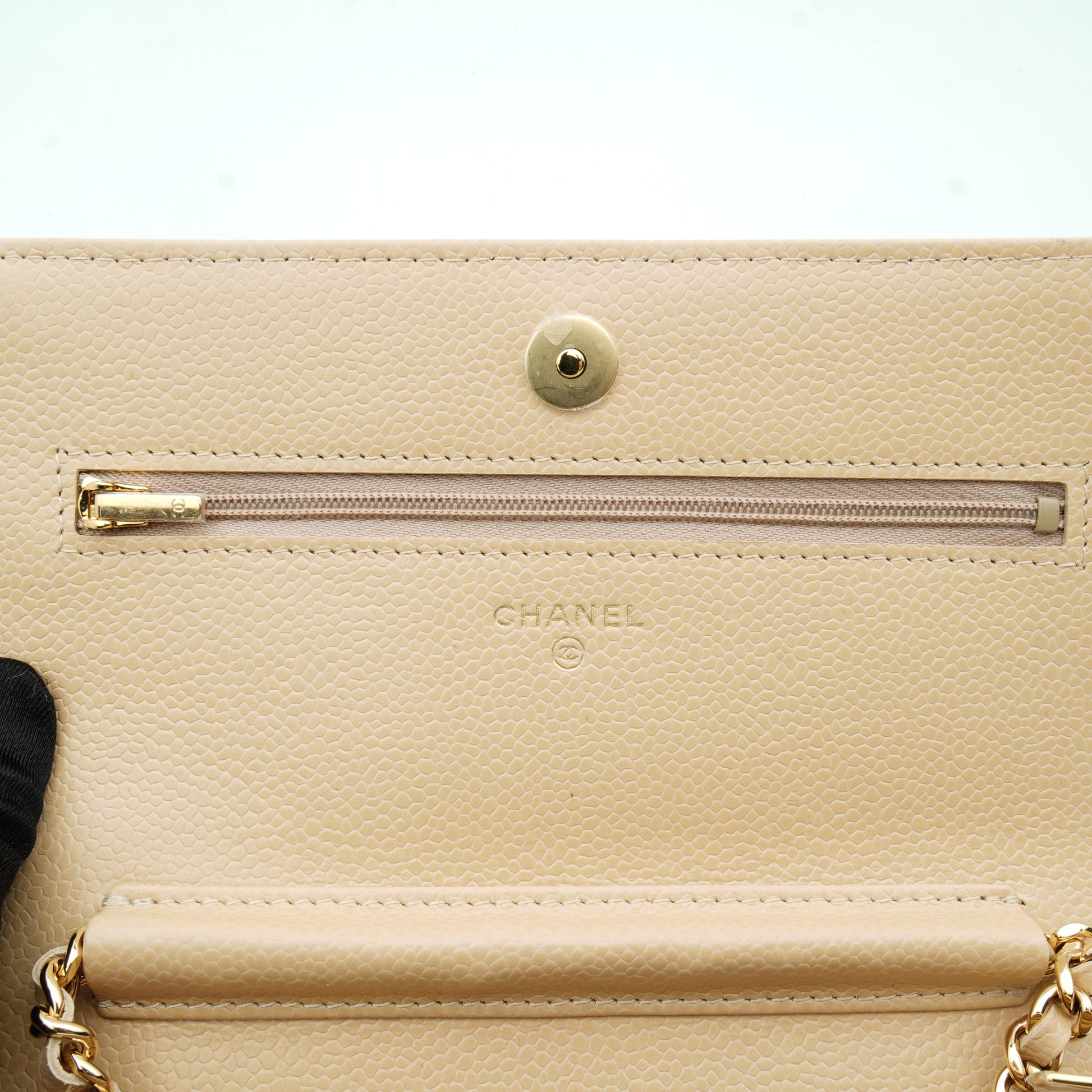 Chanel Wallet on Chain Caviar Beige