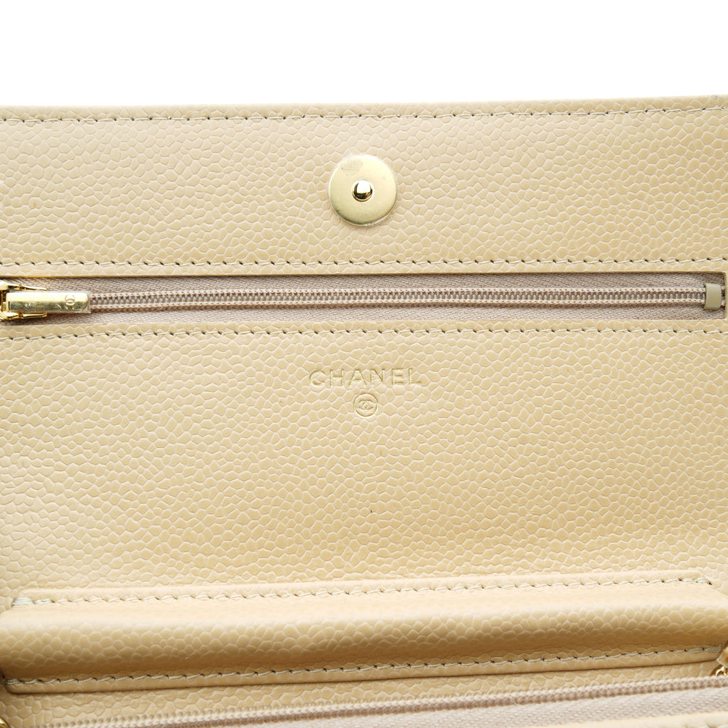Chanel Wallet on Chain Caviar Beige