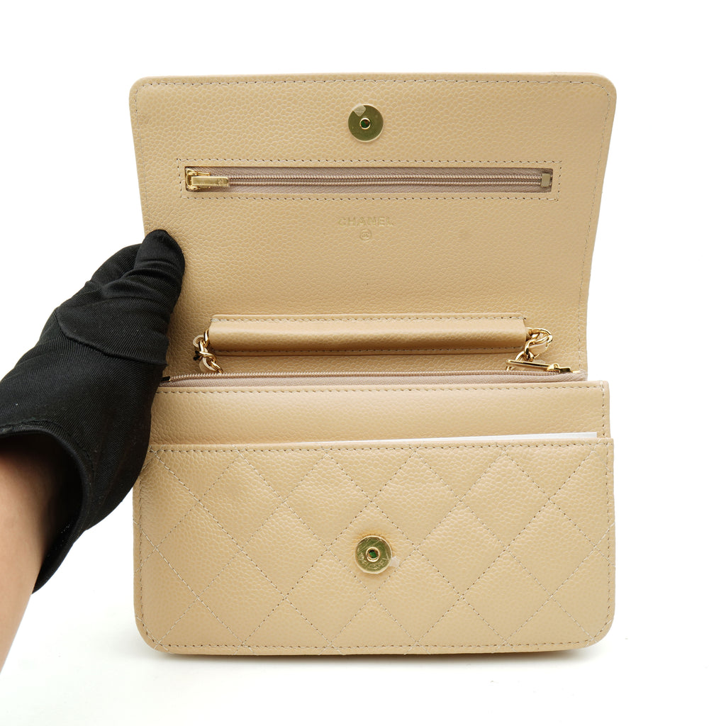 Chanel Wallet on Chain Caviar Beige