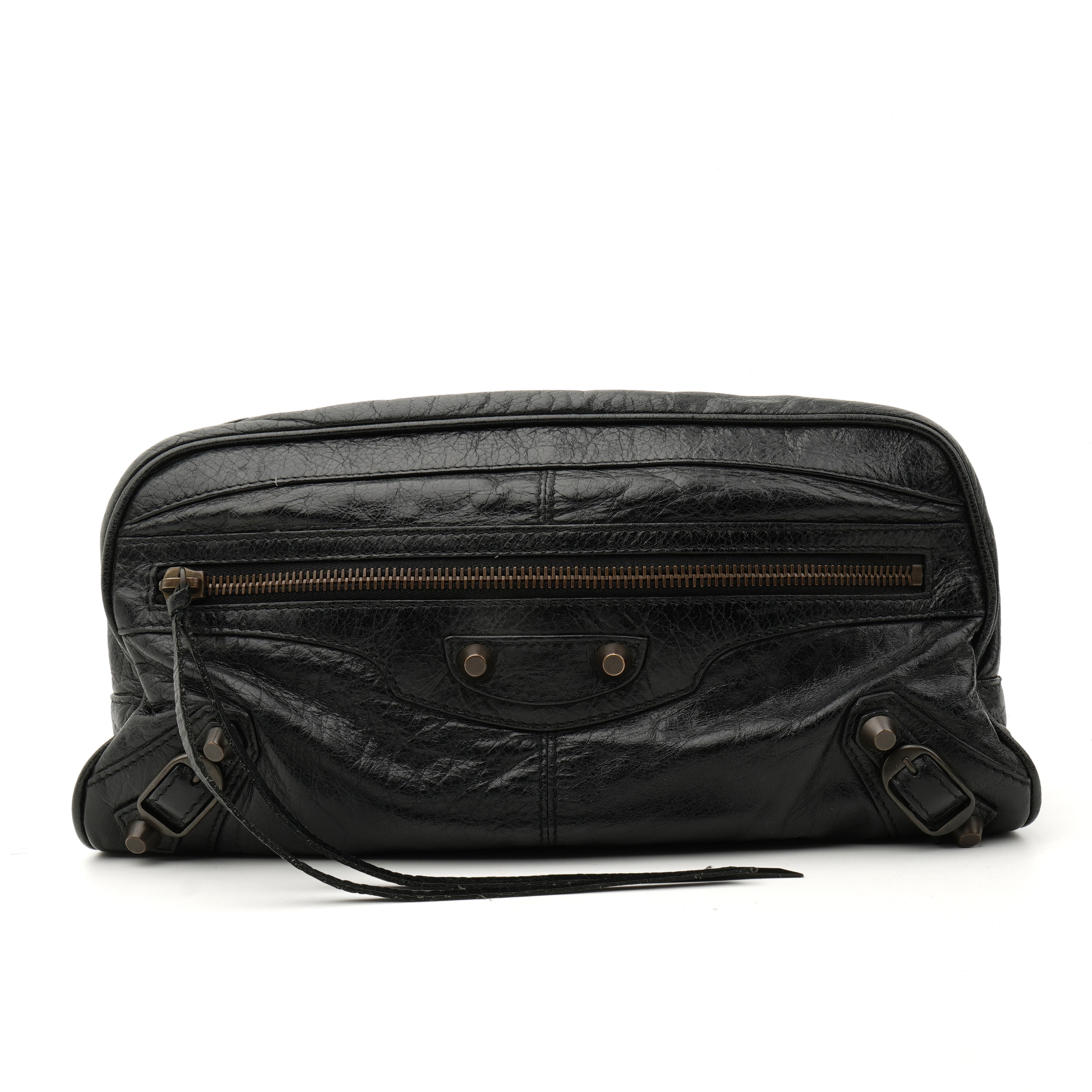 Balenciaga Classic City Clutch Bag Black Leather – Freya Collective