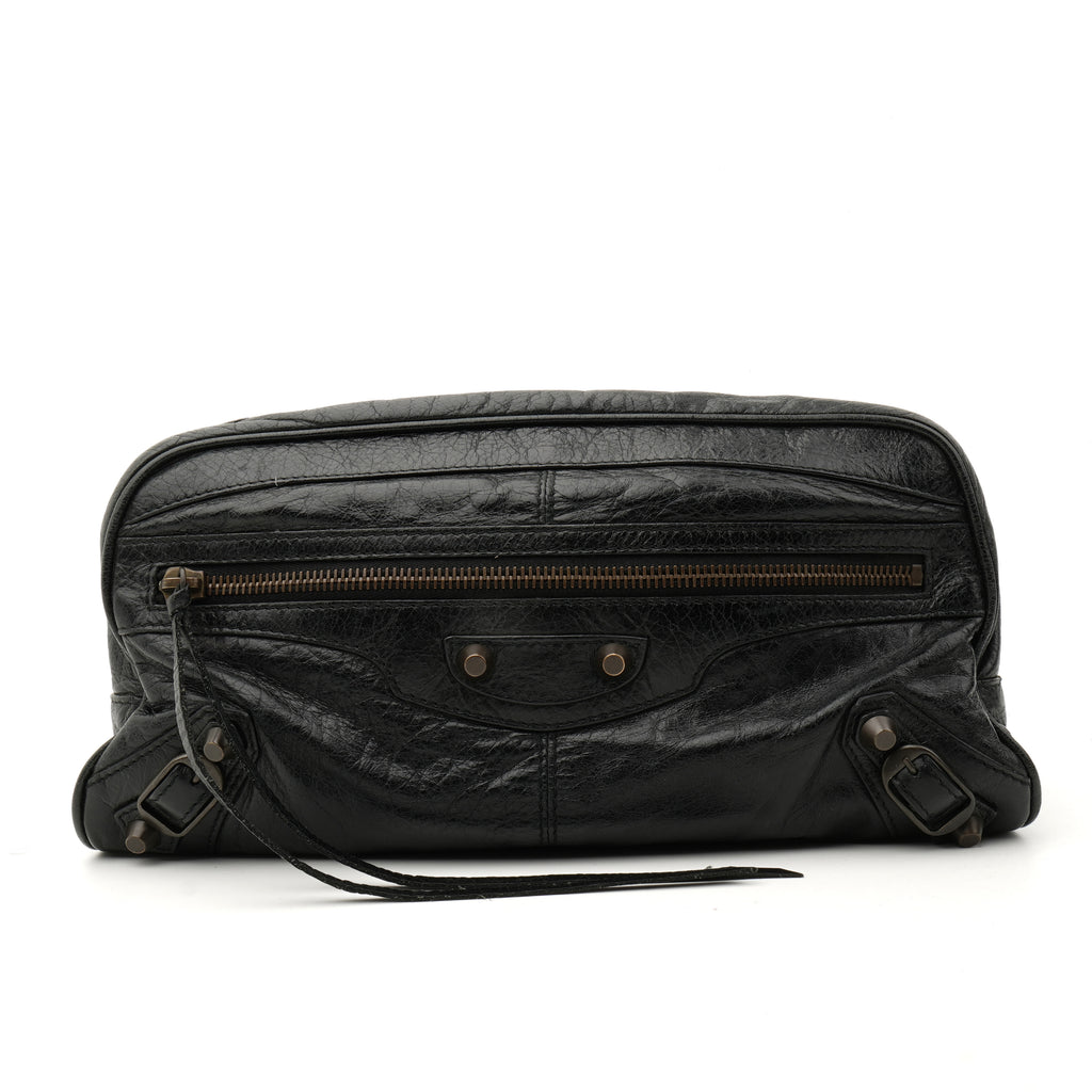 Balenciaga Classic City Clutch Bag Black Leather – Freya Collective