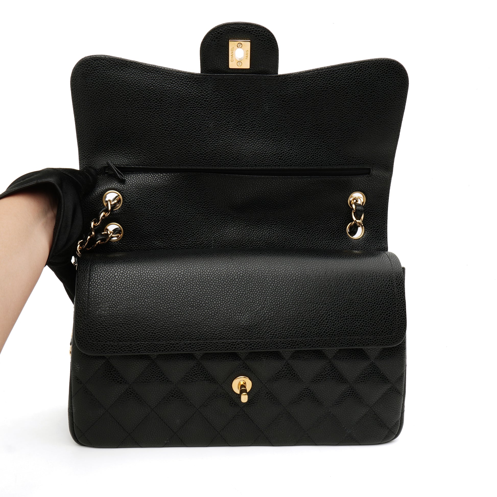 Chanel Classic Double Flap Jumbo Caviar Black GHW