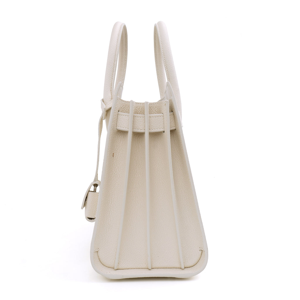 Saint Laurent Sac de Jour Baby White Grained