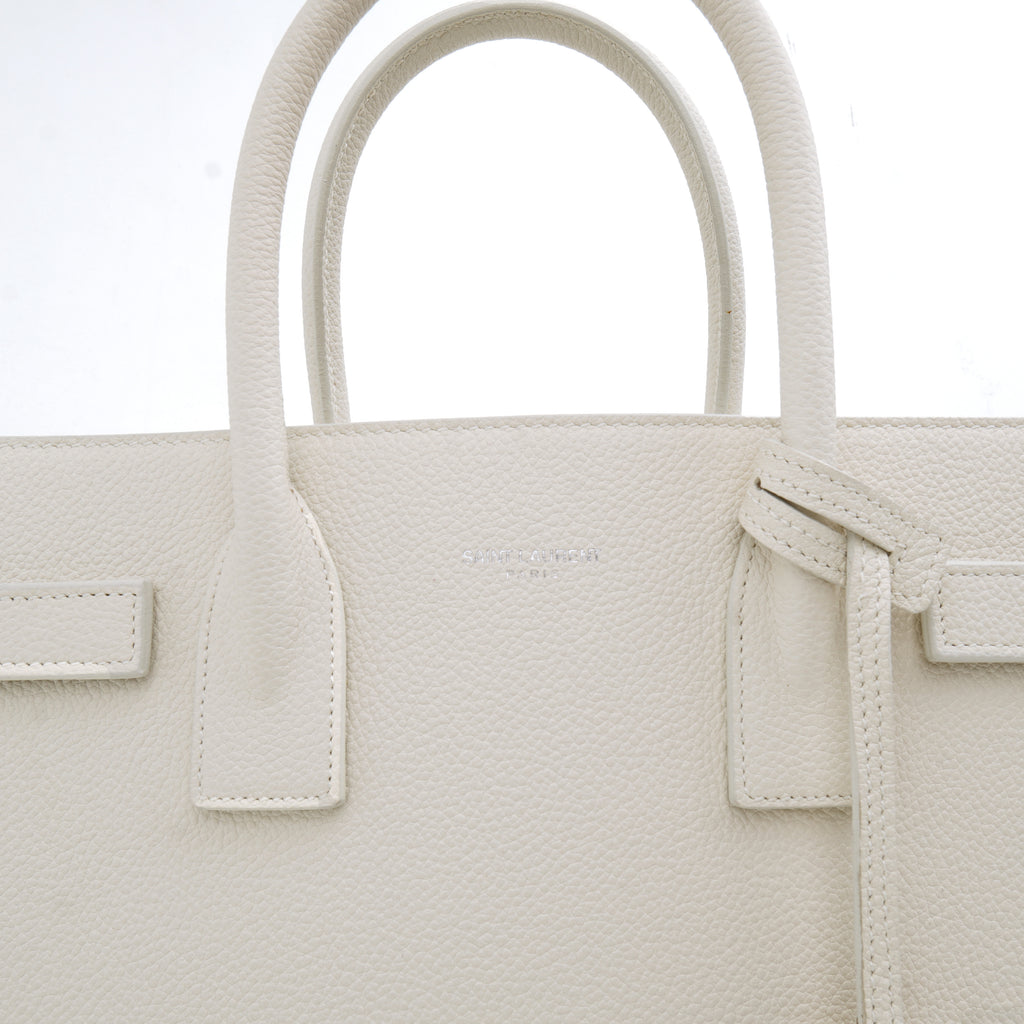 Saint Laurent Sac de Jour Baby White Grained