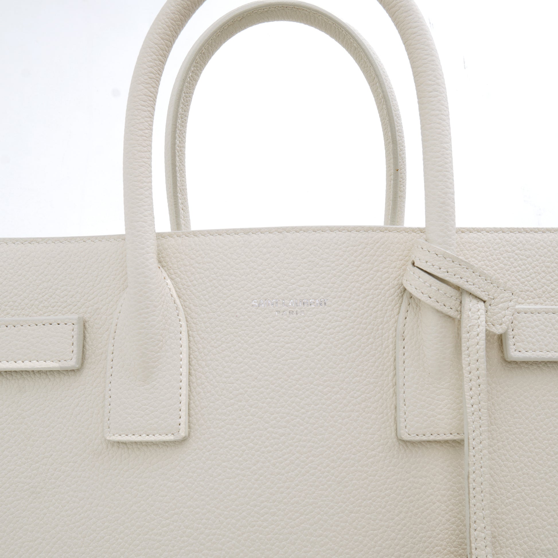 Saint Laurent Sac de Jour Baby White Grained