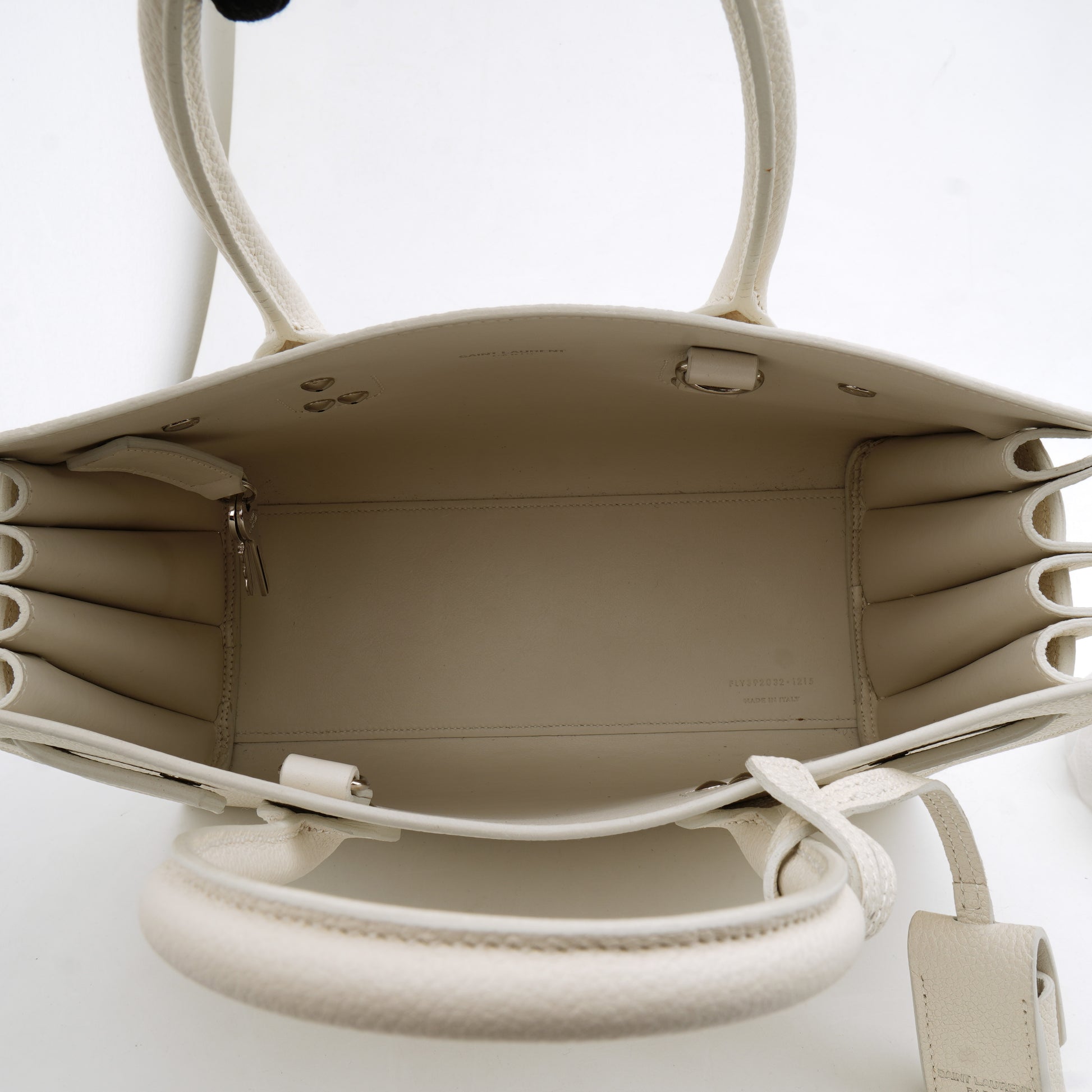 Saint Laurent Sac de Jour Baby White Grained