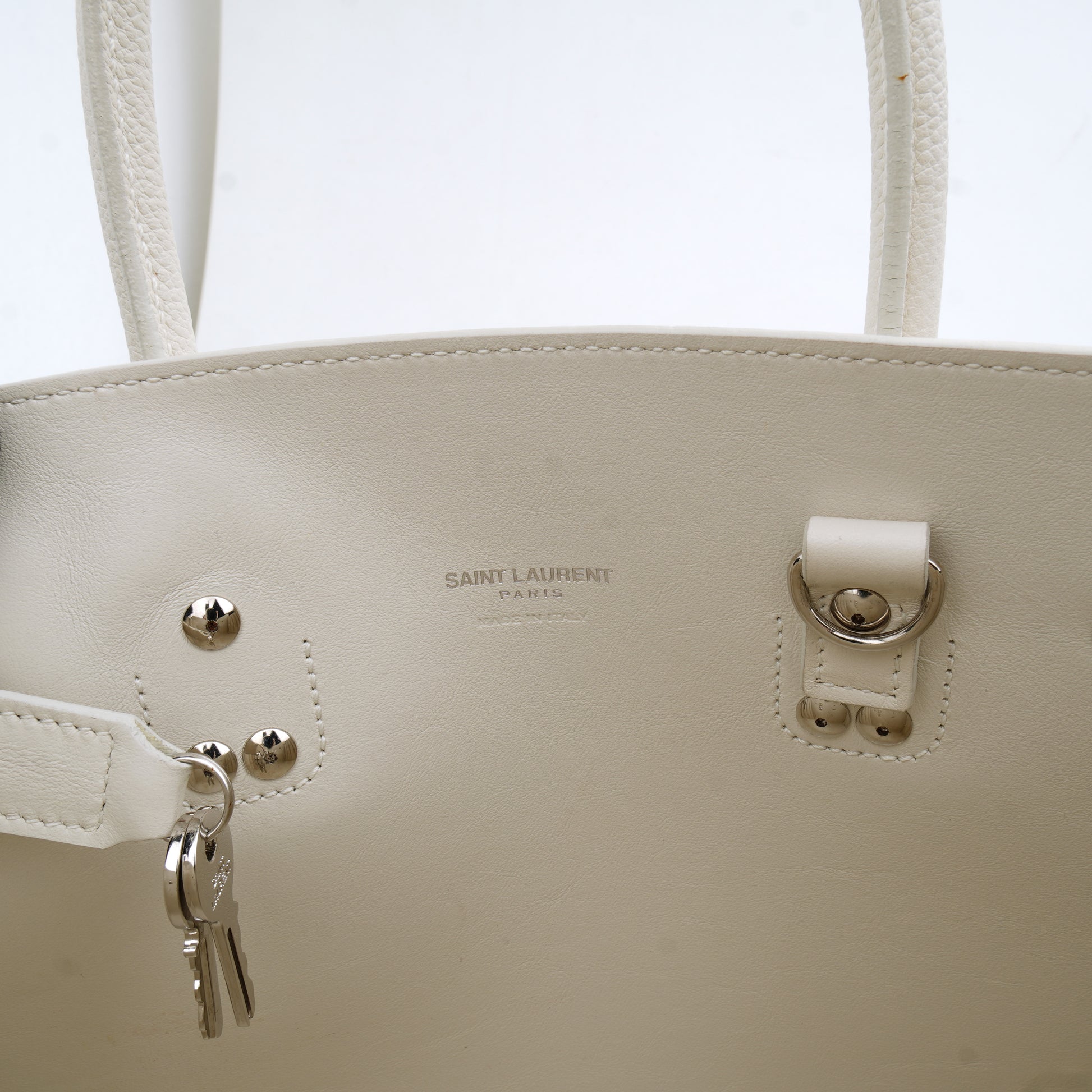 Saint Laurent Sac de Jour Baby White Grained
