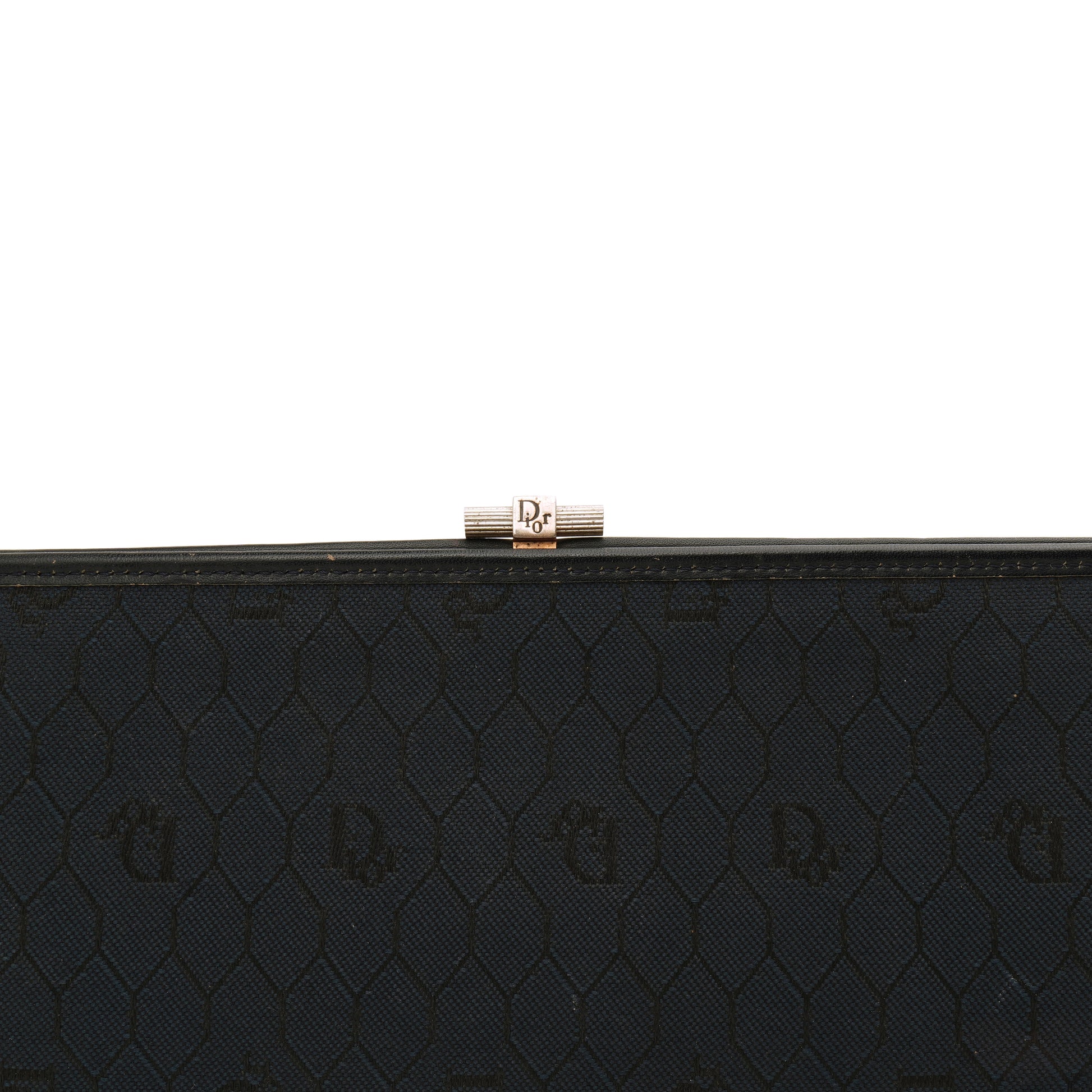 Dior Honeycomb Canvas Clutch Navy Blue Vintage