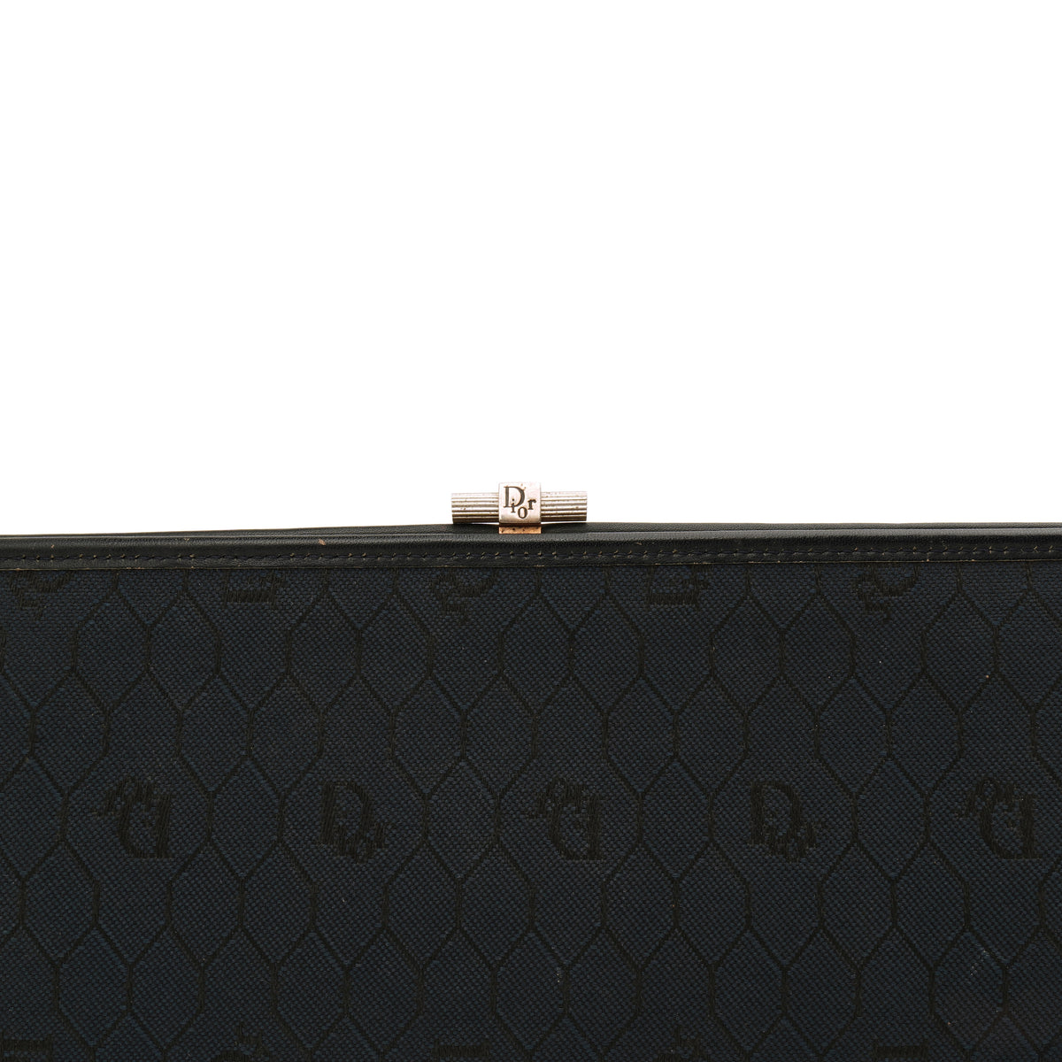 Dior Honeycomb Canvas Clutch Navy Blue Vintage