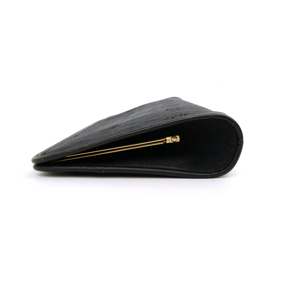 Dior Honeycomb Canvas Clutch Navy Blue Vintage