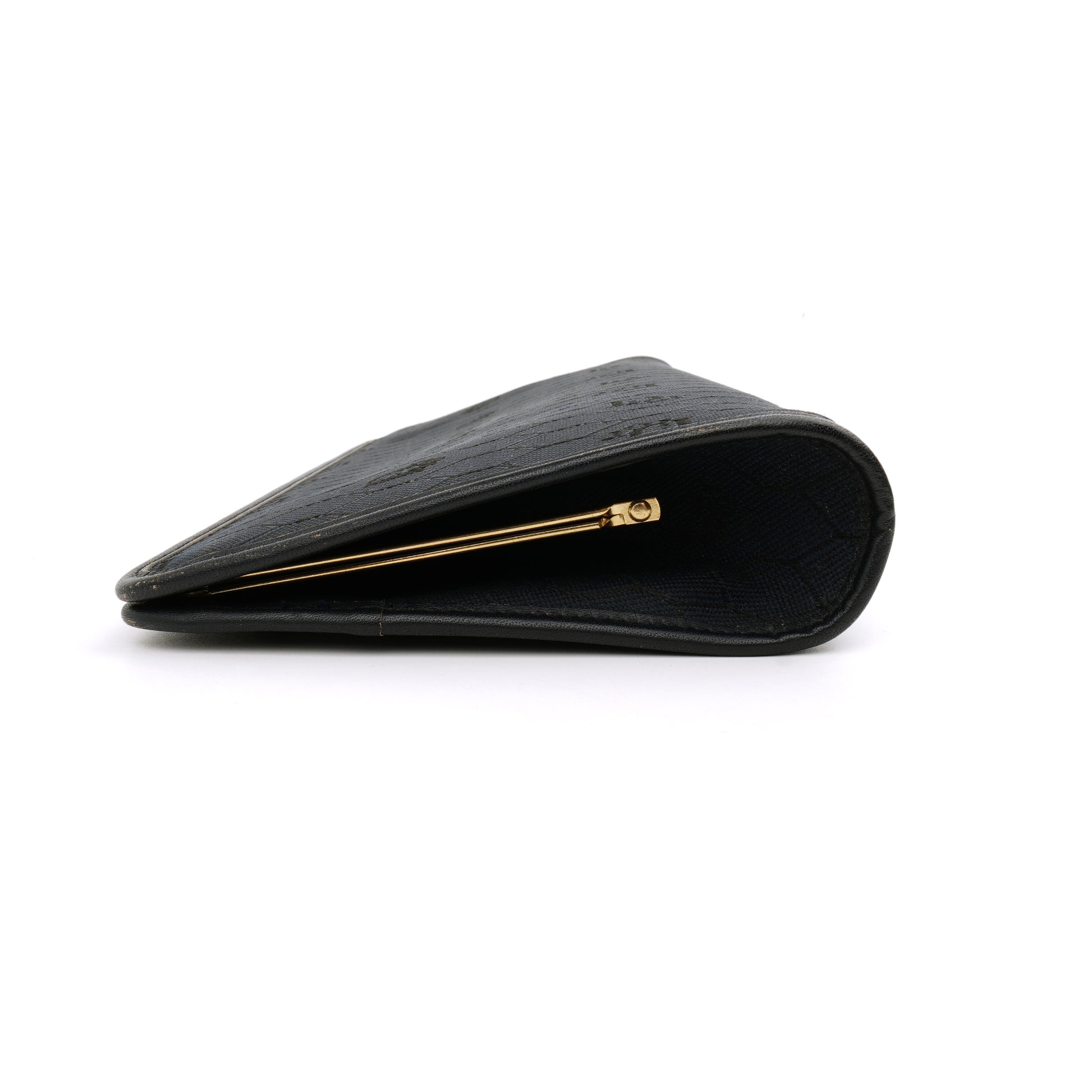 Dior Honeycomb Canvas Clutch Navy Blue Vintage