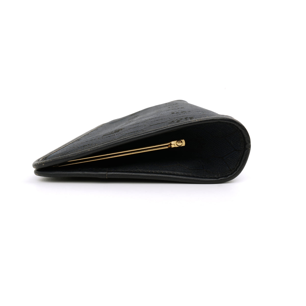 Dior Honeycomb Canvas Clutch Navy Blue Vintage