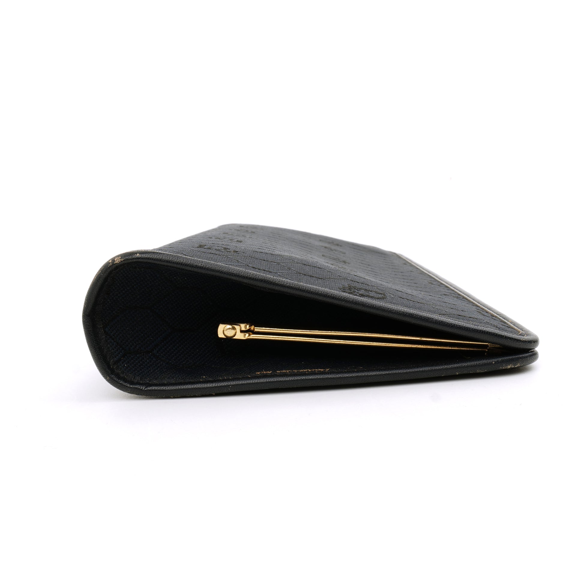 Dior Honeycomb Canvas Clutch Navy Blue Vintage