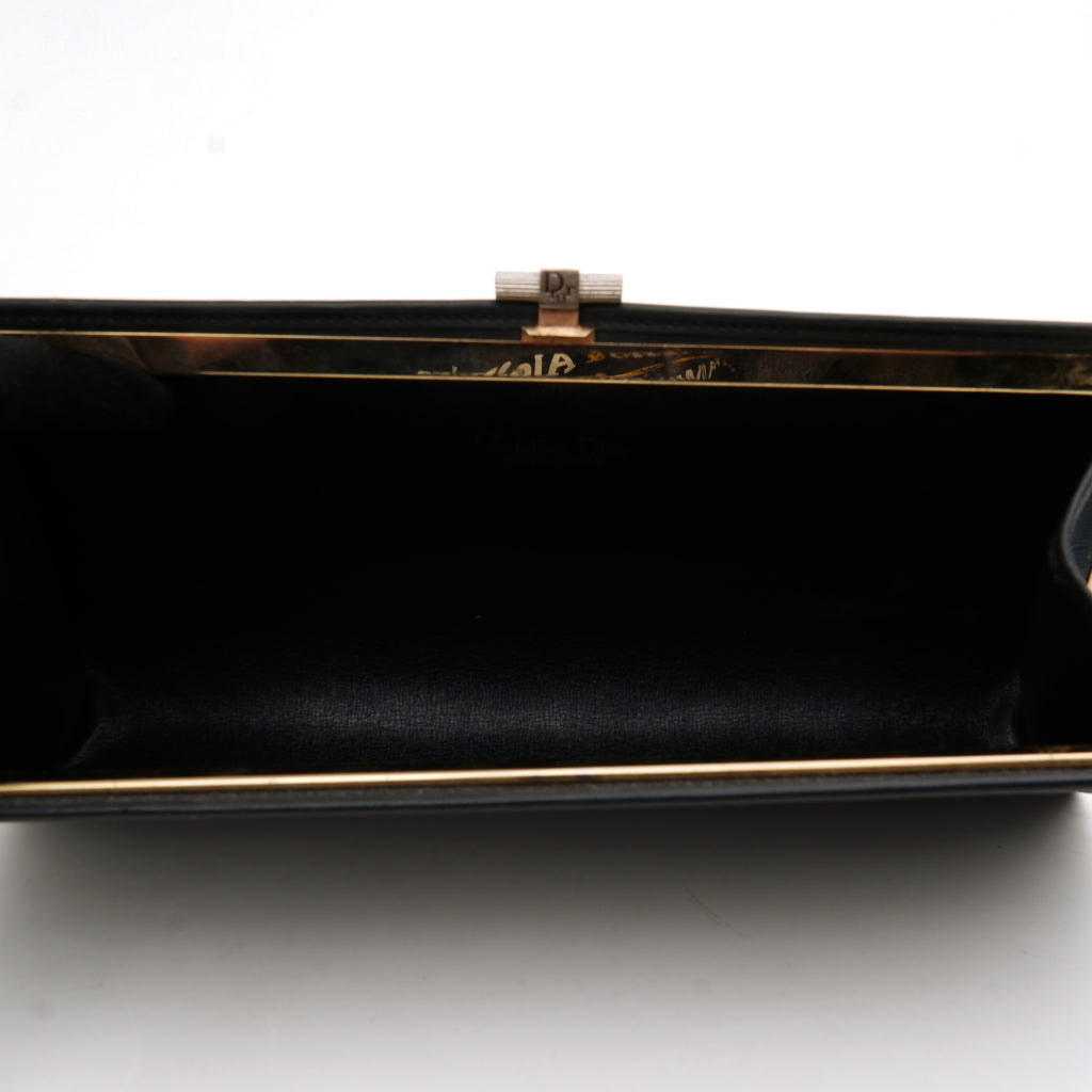 Dior Honeycomb Canvas Clutch Navy Blue Vintage