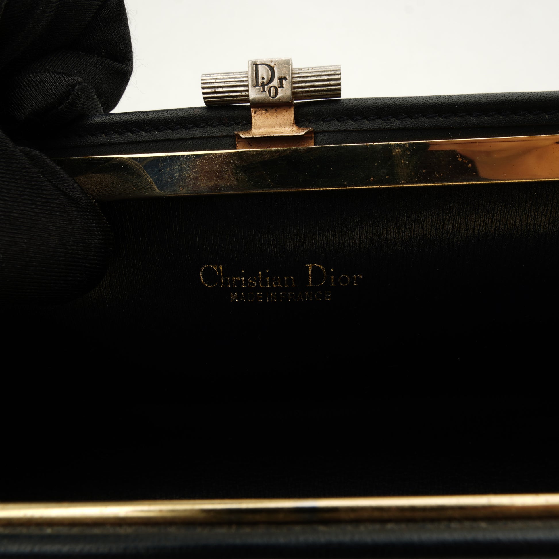 Dior Honeycomb Canvas Clutch Navy Blue Vintage