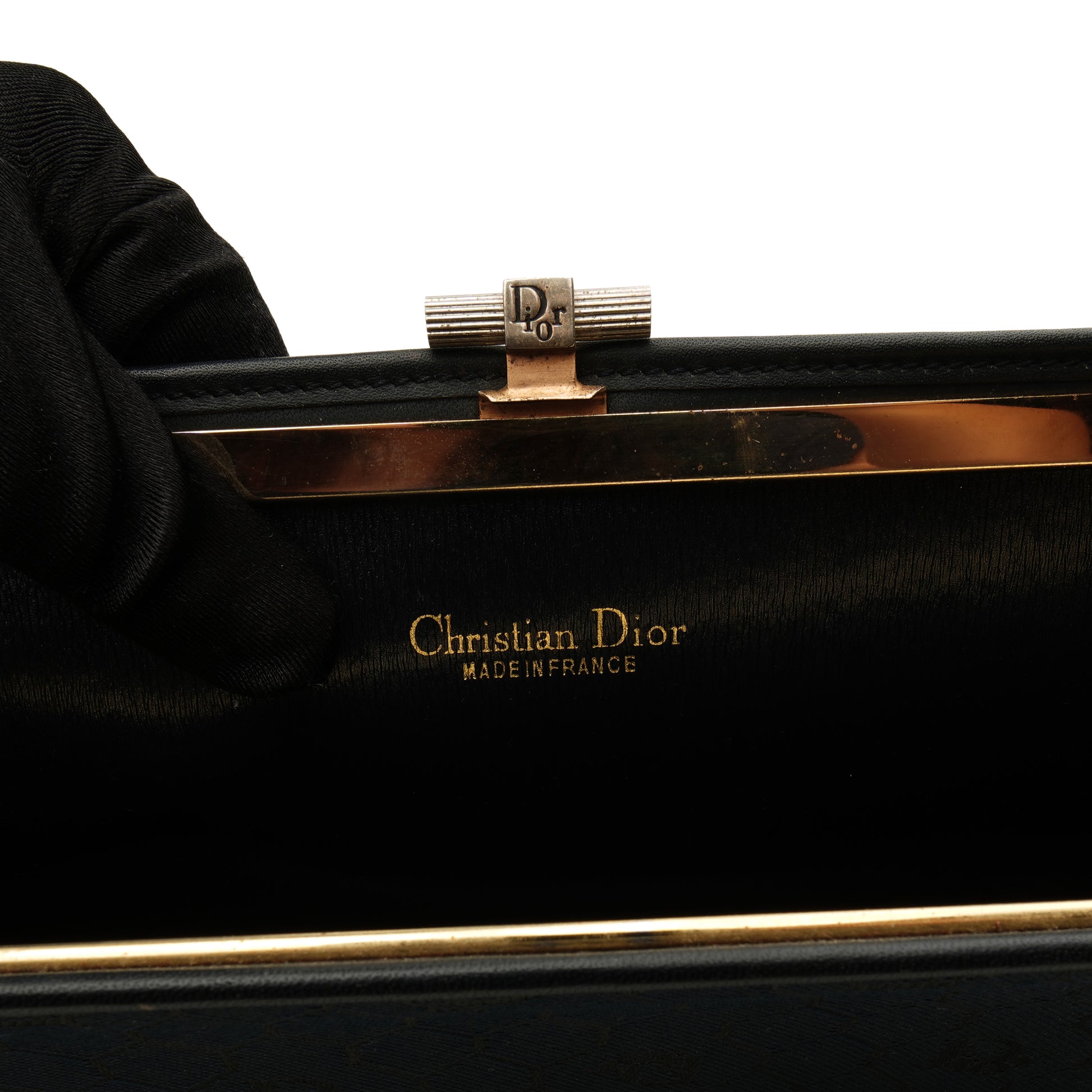 Dior Honeycomb Canvas Clutch Navy Blue Vintage