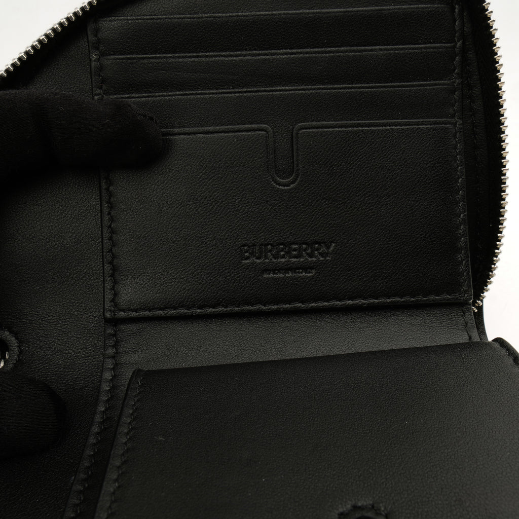 Burberry Shield Curved Zip Wallet Black