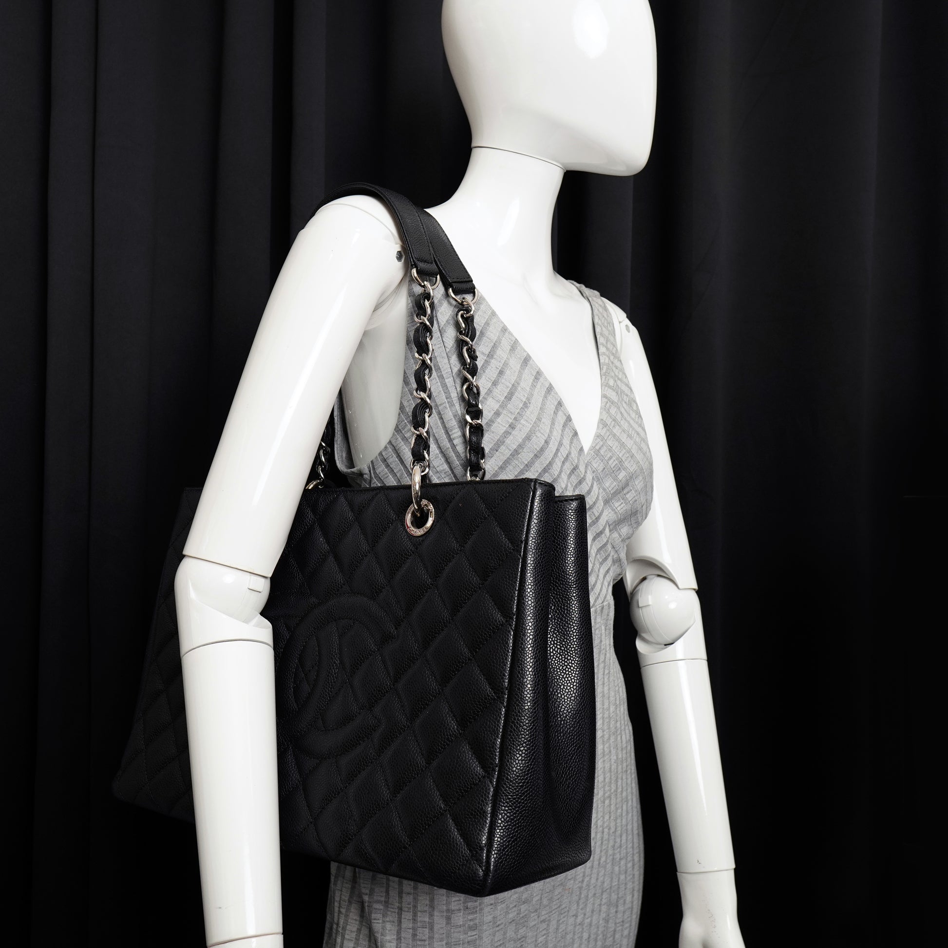 Chanel Grand Shopper Tote Caviar Black SHW