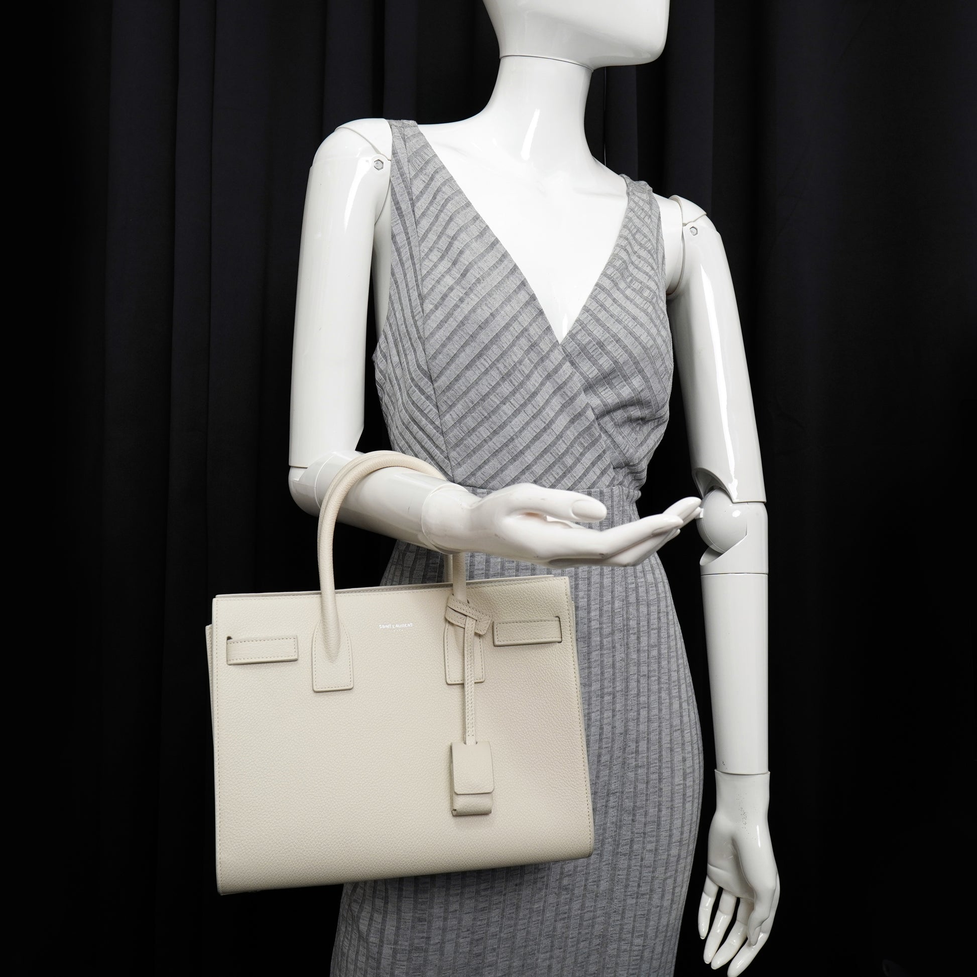 Saint Laurent Sac de Jour Baby White Grained
