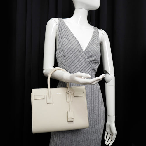 Saint Laurent Sac de Jour Baby White Grained