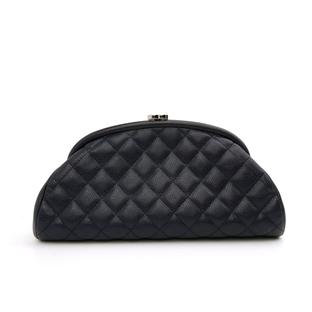 Chanel Timeless Clutch Caviar Dark Blue SHW