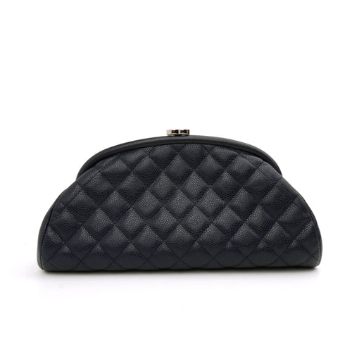 Chanel Timeless Clutch Caviar Dark Blue SHW