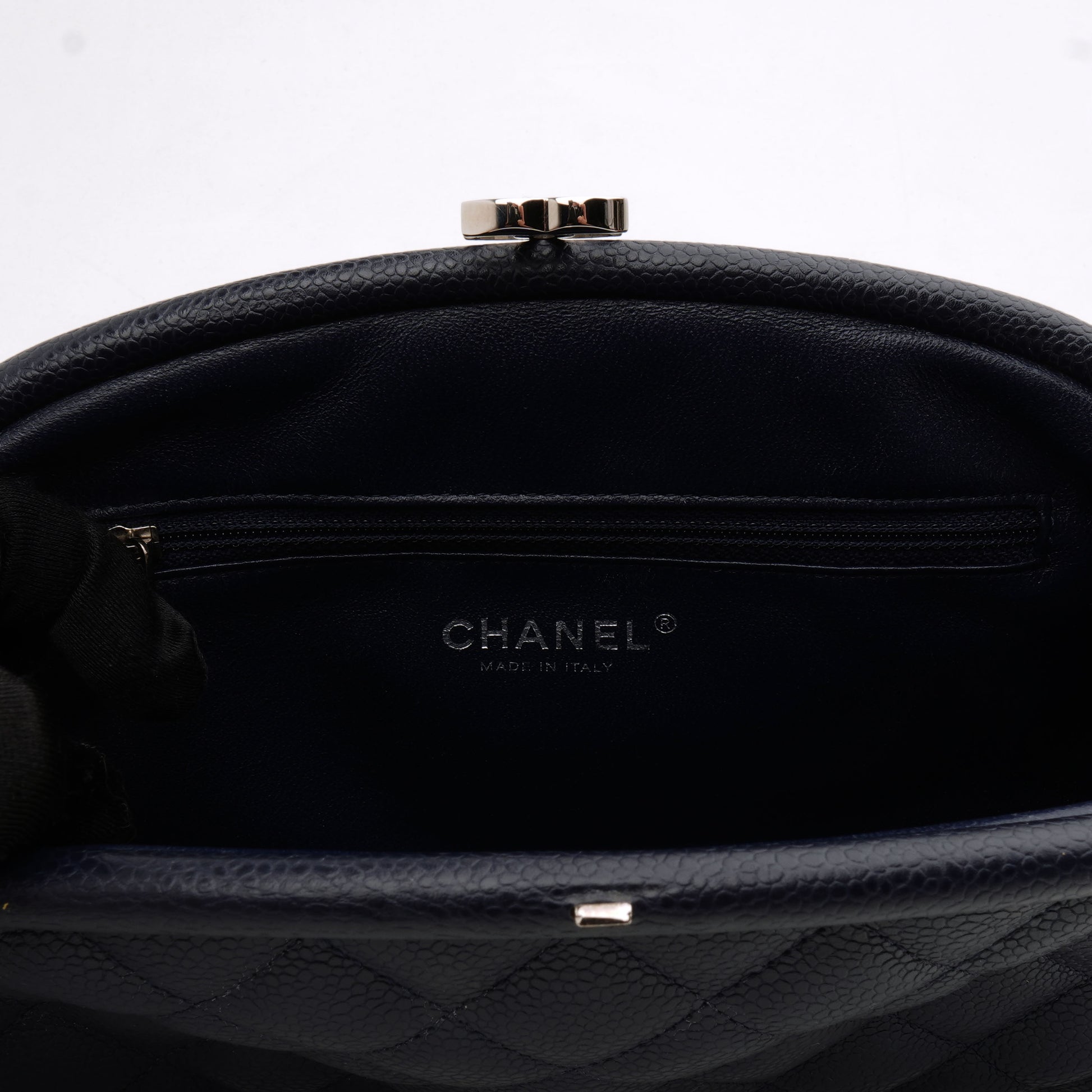 Chanel Timeless Clutch Caviar Dark Blue SHW