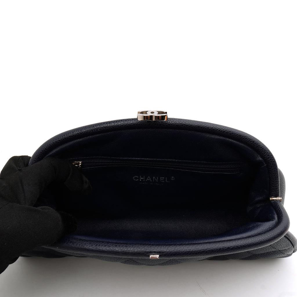 Chanel Timeless Clutch Caviar Dark Blue SHW