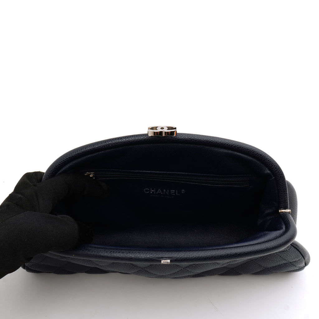 Chanel Timeless Clutch Caviar Dark Blue SHW