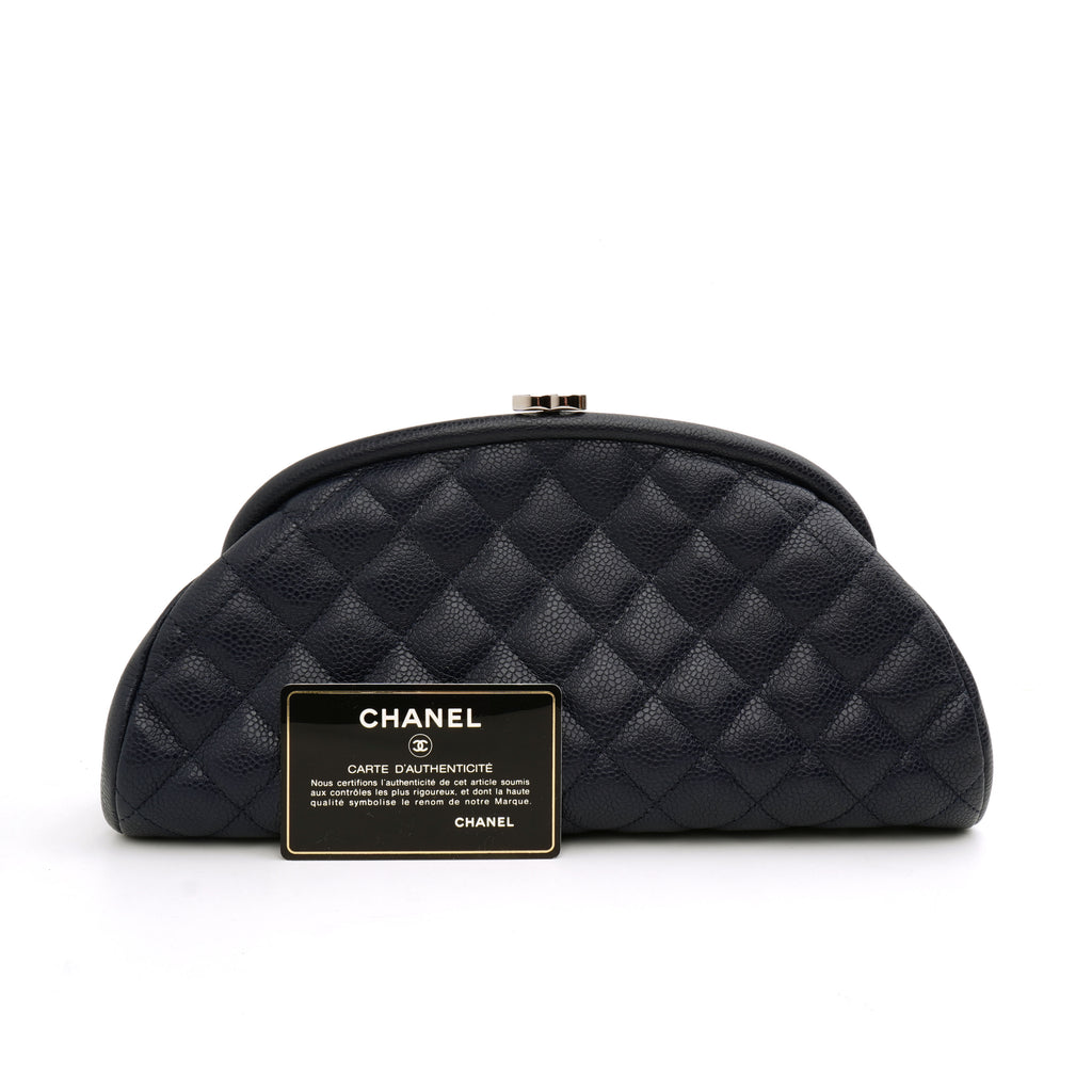 Chanel Timeless Clutch Caviar Dark Blue SHW