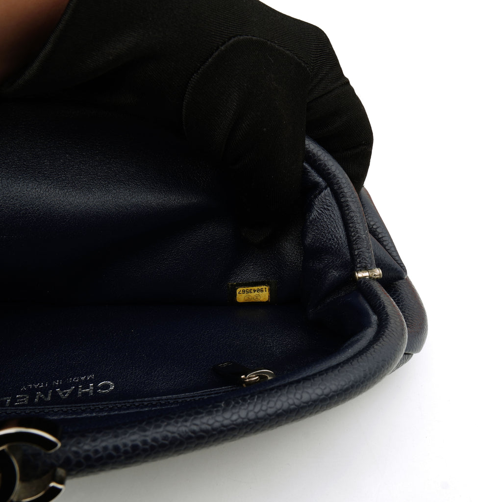 Chanel Timeless Clutch Caviar Dark Blue SHW